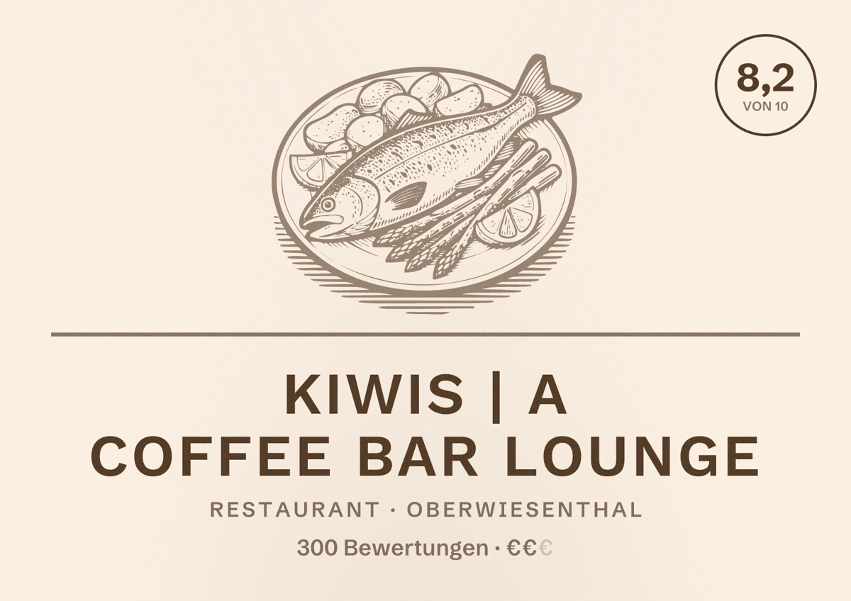 Illustriertes Poster von kiwis | A coffee bar lounge, Restaurant in Oberwiesenthal: Bewertung 8,2 von 10 aus 300 Bewertungen, Preisniveau €€