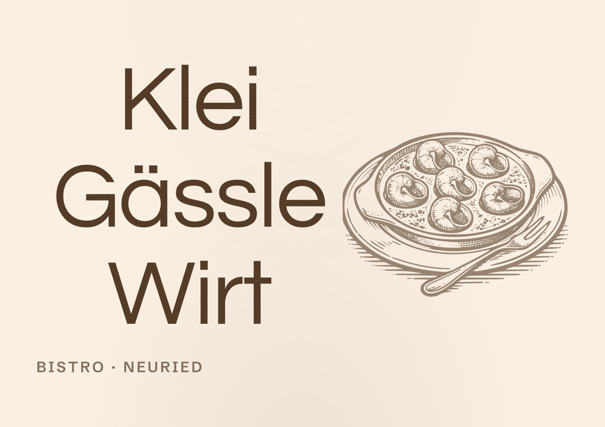 Illustriertes Poster von Klei Gässle Wirt, Bistro in Neuried