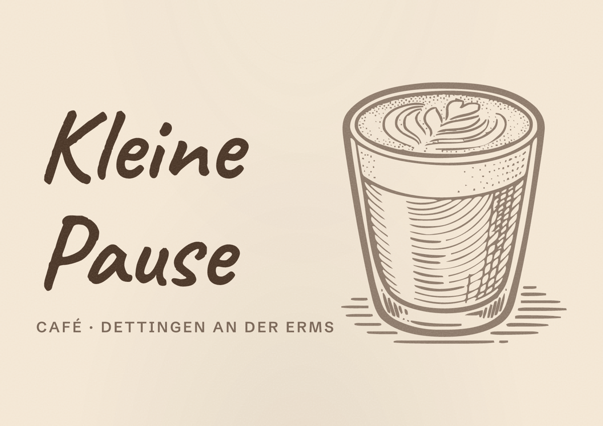 Illustriertes Poster von Kleine Pause, Café in Dettingen an der Erms