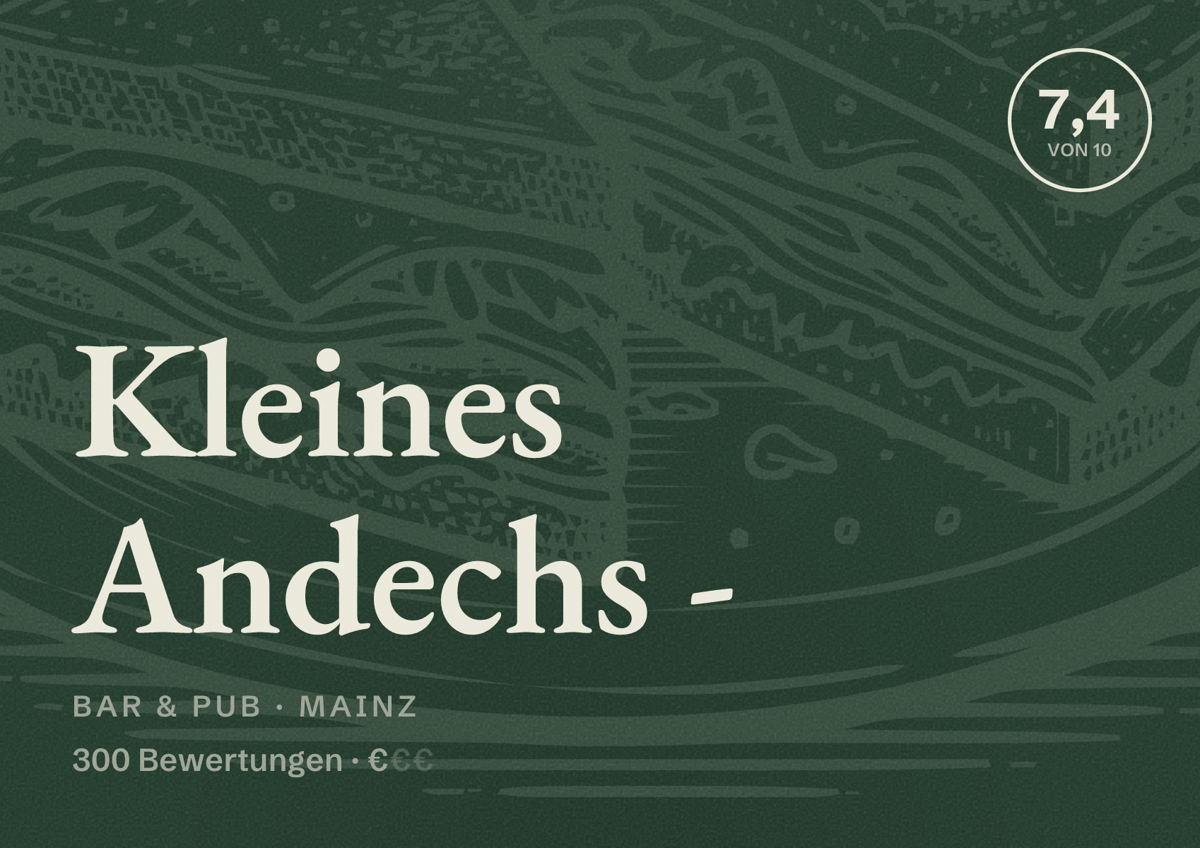 Illustriertes Poster von Kleines Andechs -, Bar & Pub in Mainz: Bewertung 7,4 von 10 aus 300 Bewertungen, Preisniveau €