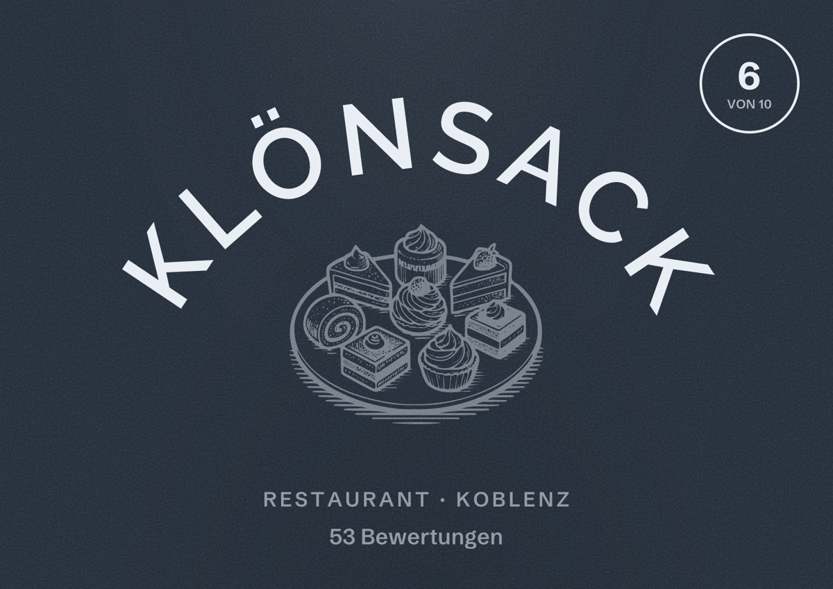 Illustriertes Poster von KLÖNSACK, Restaurant in Koblenz: Bewertung 6 von 10 aus 53 Bewertungen