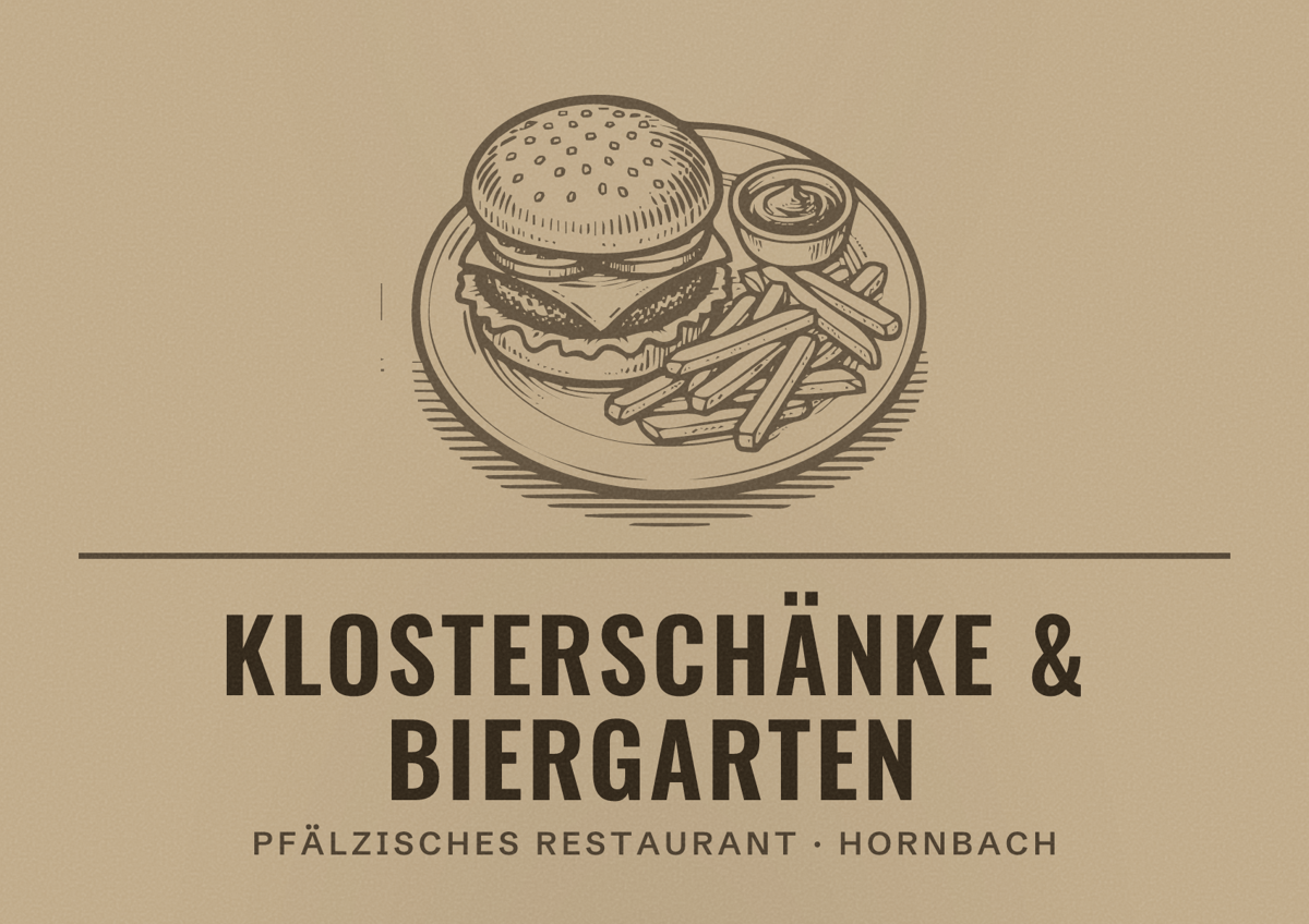 Illustriertes Poster von Klosterschänke & Biergarten, Pfälzisches Restaurant in Hornbach