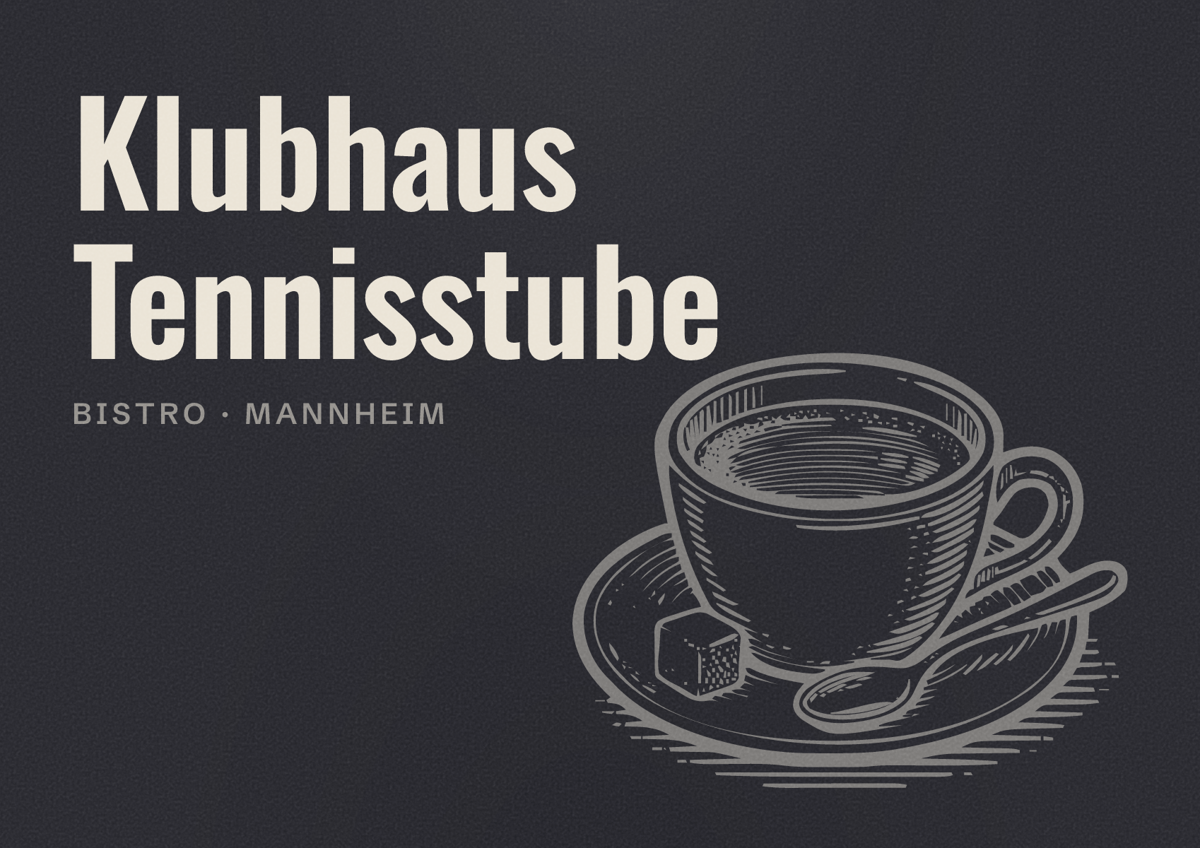 Illustriertes Poster von Klubhaus Tennisstube, Bistro in Mannheim