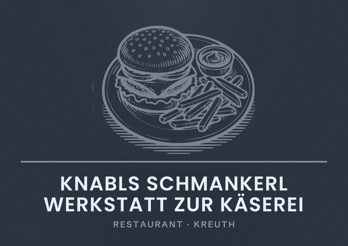 Illustriertes Poster von Knabls Schmankerl Werkstatt zur Käserei, Restaurant in Kreuth