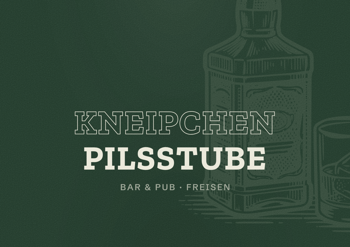 Illustriertes Poster von Kneipchen Pilsstube, Bar & Pub in Freisen