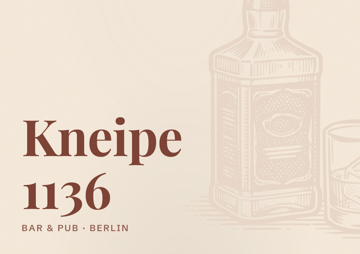 Illustriertes Poster von Kneipe 1136, Bar & Pub in Berlin