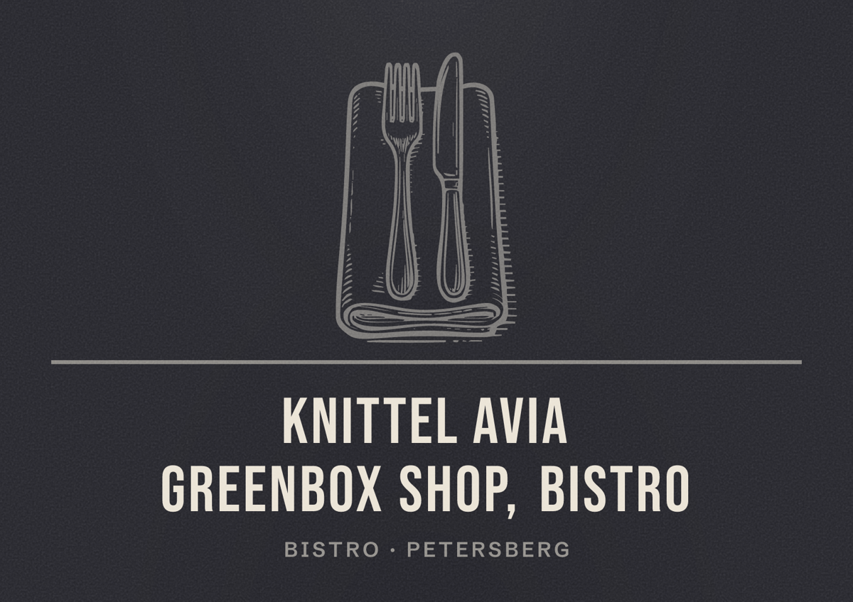 Illustriertes Poster von KNITTEL AVIA Greenbox Shop, Bistro, Bistro in Petersberg