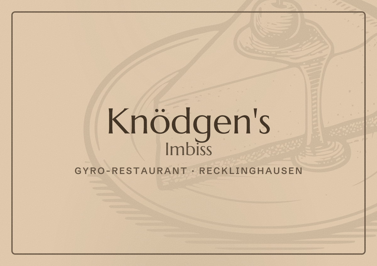 Illustriertes Poster von Knödgen's Imbiss, Gyro-Restaurant in Recklinghausen