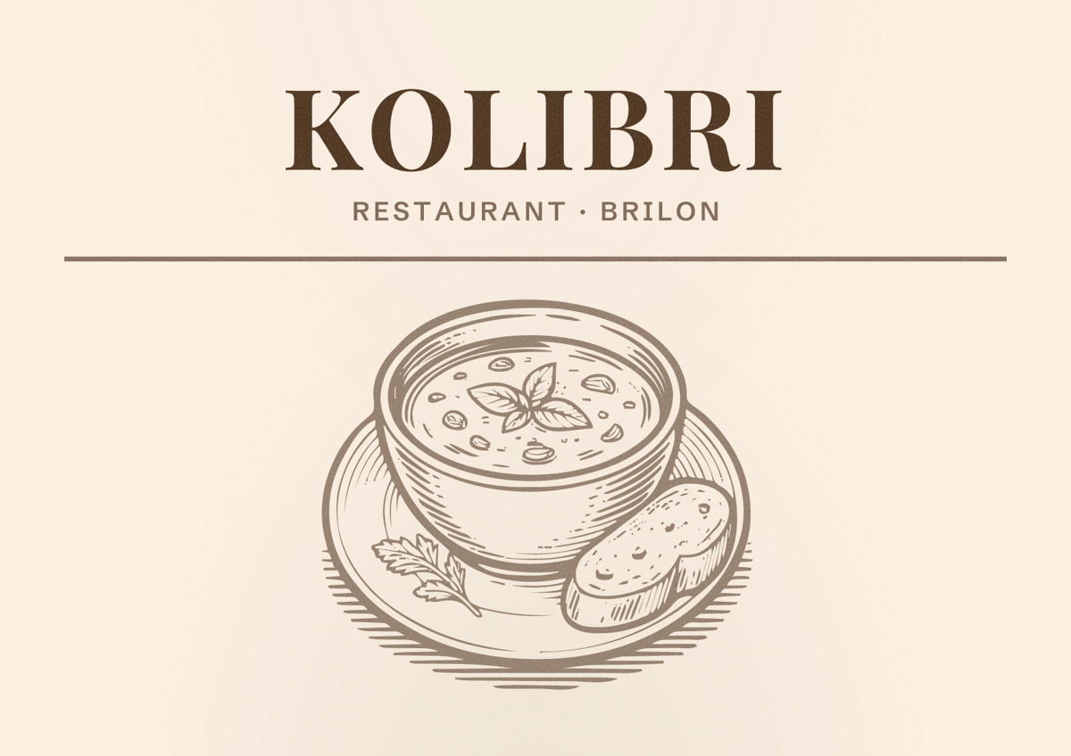 Illustriertes Poster von Kolibri, Restaurant in Brilon