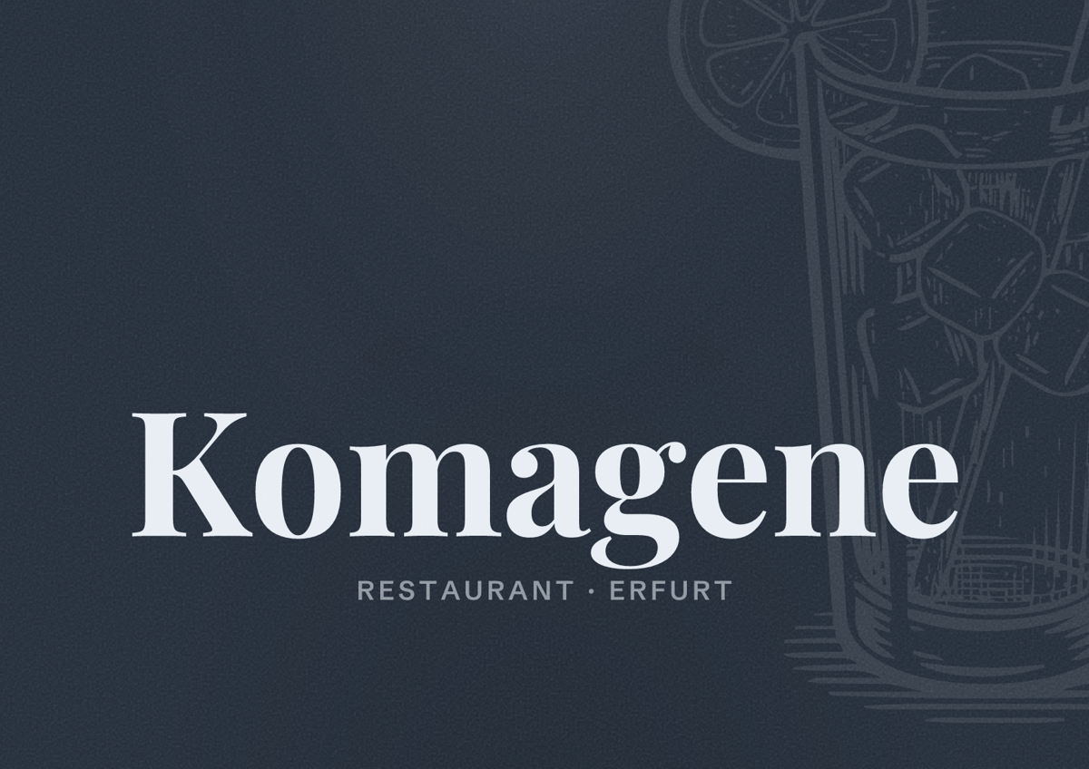 Illustriertes Poster von Komagene, Restaurant in Erfurt