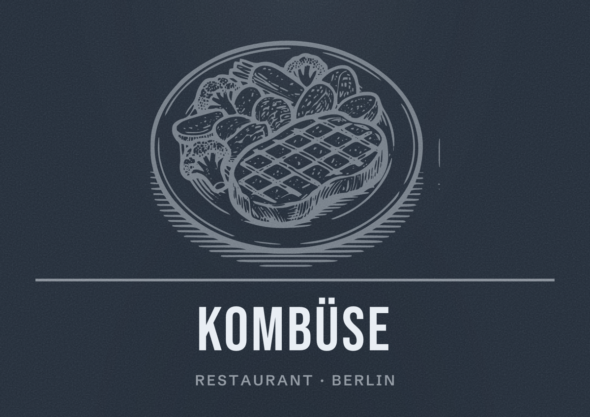 Illustriertes Poster von Kombüse, Restaurant in Berlin