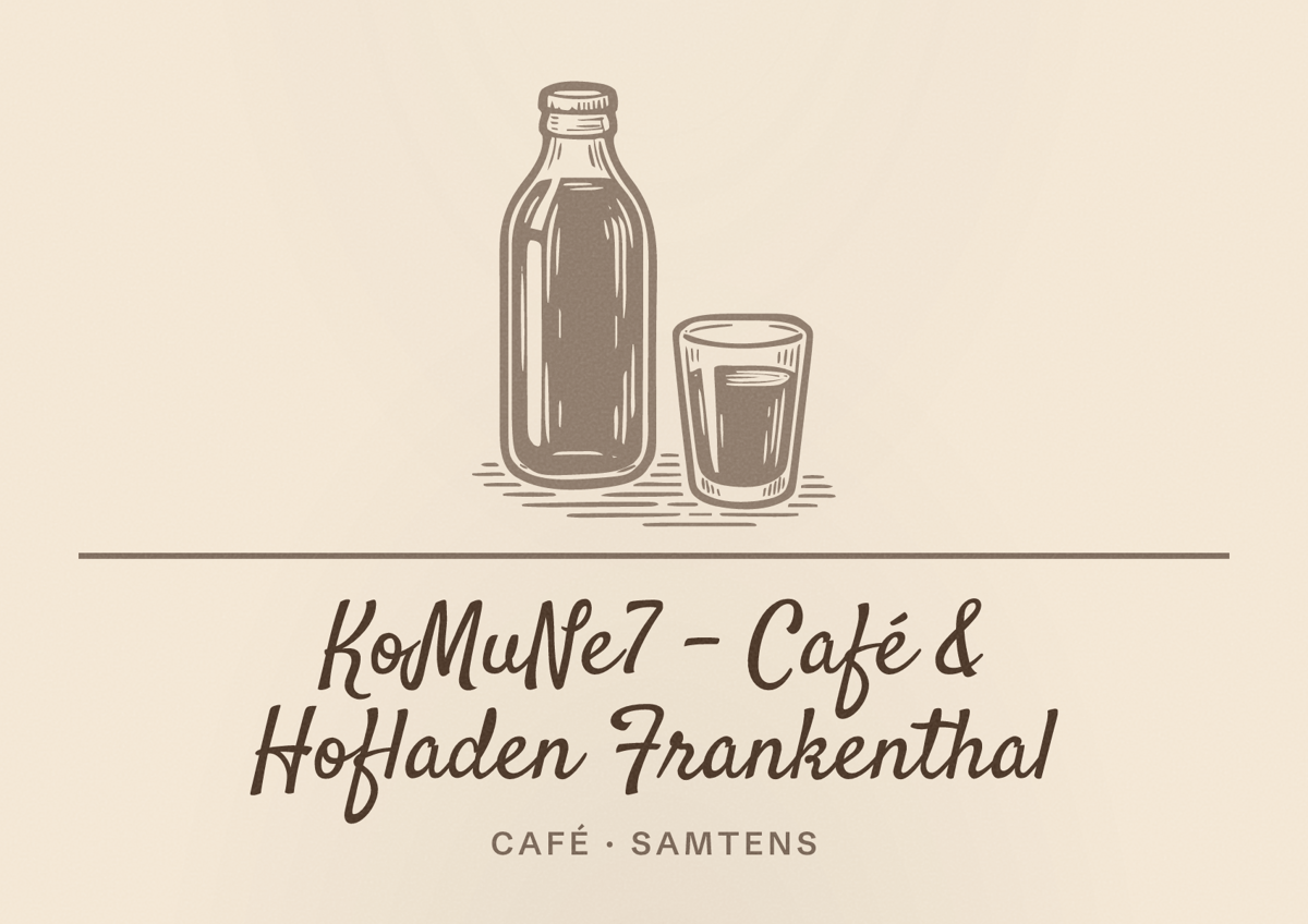 Illustriertes Poster von KoMuNe7 - Café & Hofladen Frankenthal, Café in Samtens