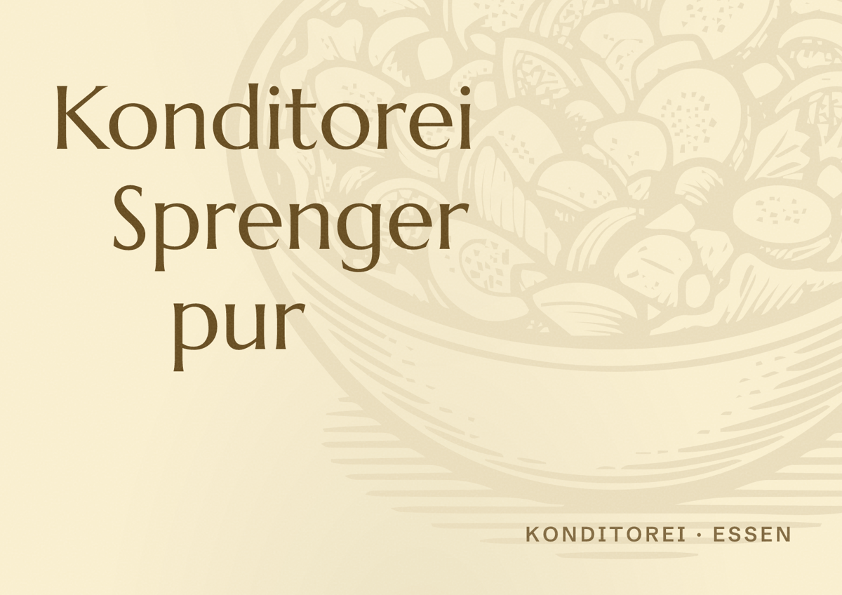 Illustriertes Poster von Konditorei Sprenger pur, Konditorei in Essen