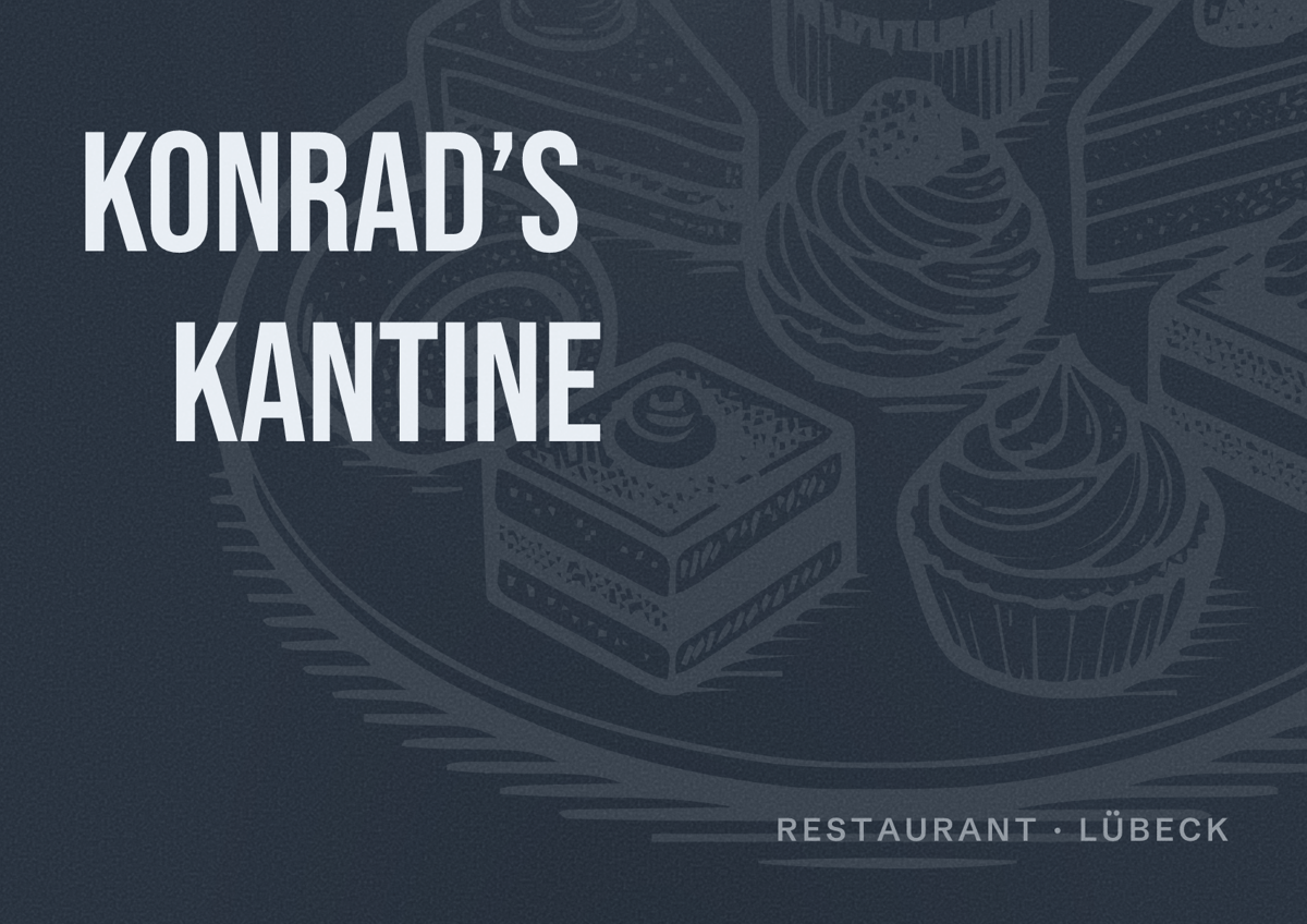 Illustriertes Poster von Konrad’s Kantine, Restaurant in Lübeck
