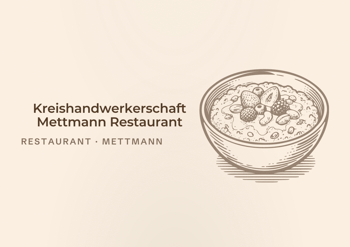 Illustriertes Poster von Kreishandwerkerschaft Mettmann Restaurant, Restaurant in Mettmann