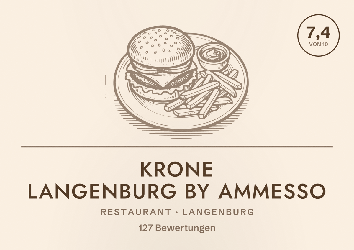 Illustriertes Poster von Krone Langenburg by Ammesso, Restaurant in Langenburg: Bewertung 7,4 von 10 aus 127 Bewertungen