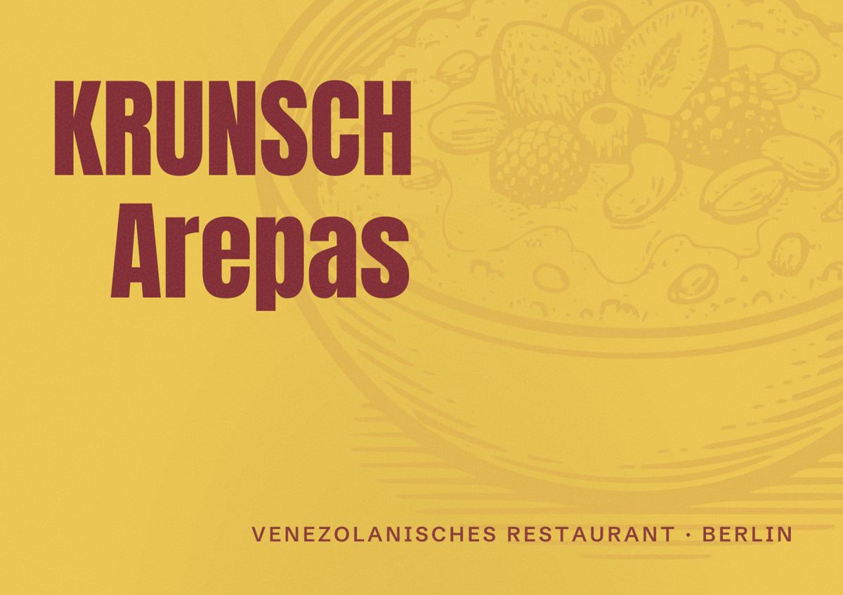 Illustriertes Poster von KRUNSCH Arepas, Venezolanisches Restaurant in Berlin