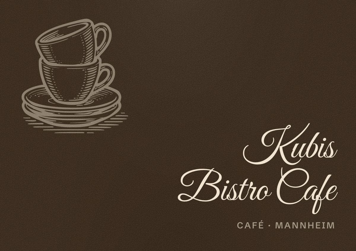 Illustriertes Poster von Kubis Bistro Cafe, Café in Mannheim