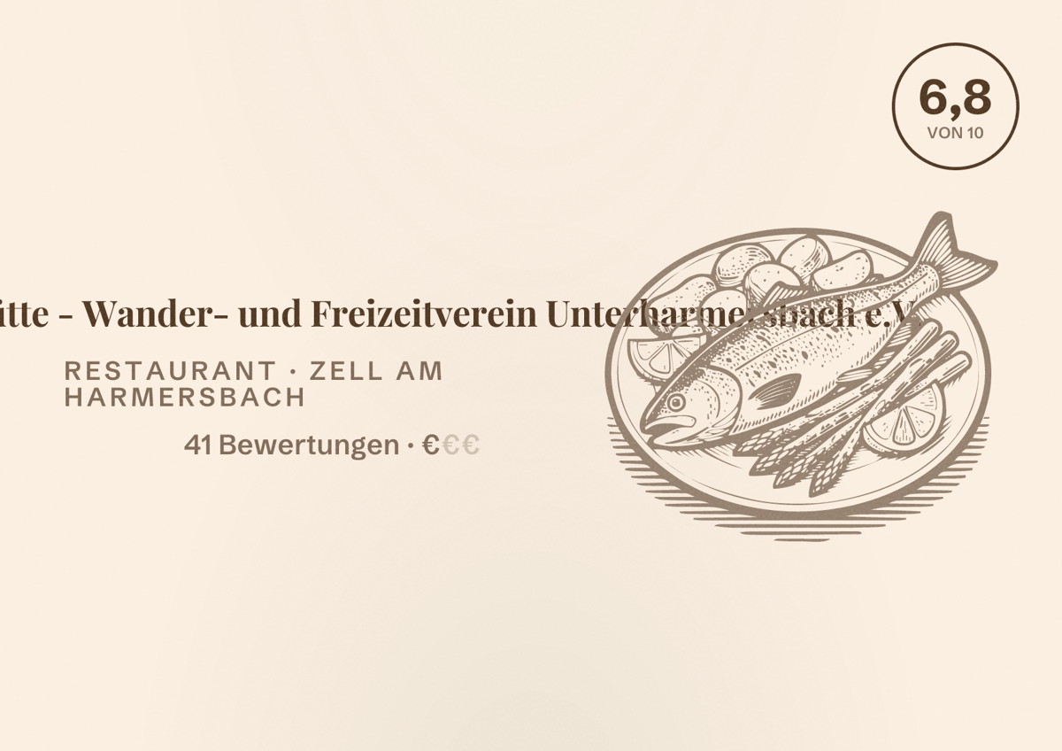Illustriertes Poster von Kuhhornkopfhütte - Wander- und Freizeitverein Unterharmersbach e.V., Restaurant in Zell am Harmersbach: Bewertung 6,8 von 10 aus 41 Bewertungen, Preisniveau €