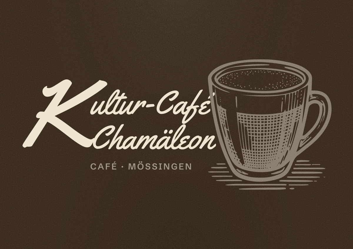 Illustriertes Poster von Kultur-Café Chamäleon, Café in Mössingen