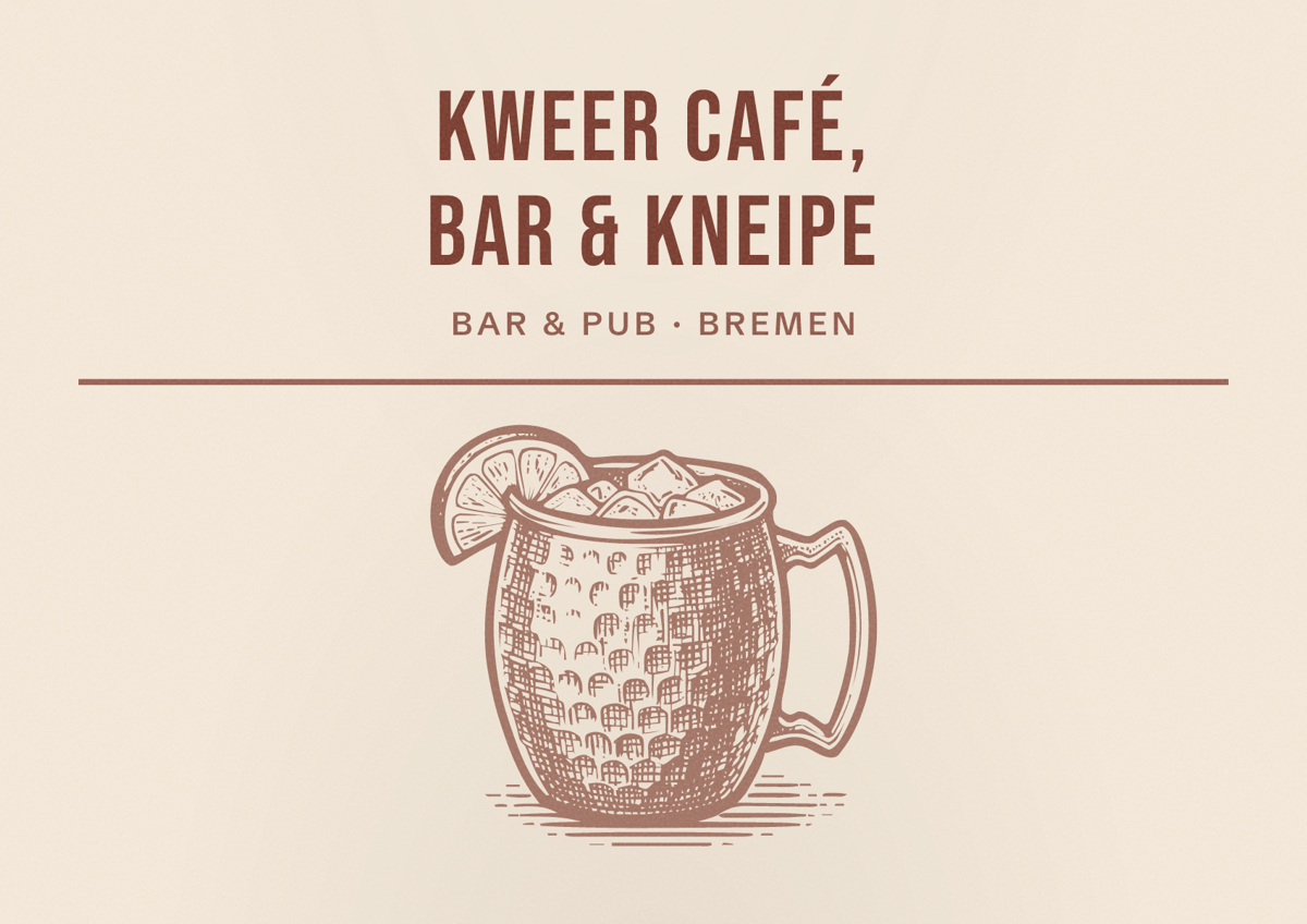 Illustriertes Poster von KWEER Café, Bar & Kneipe, Bar & Pub in Bremen