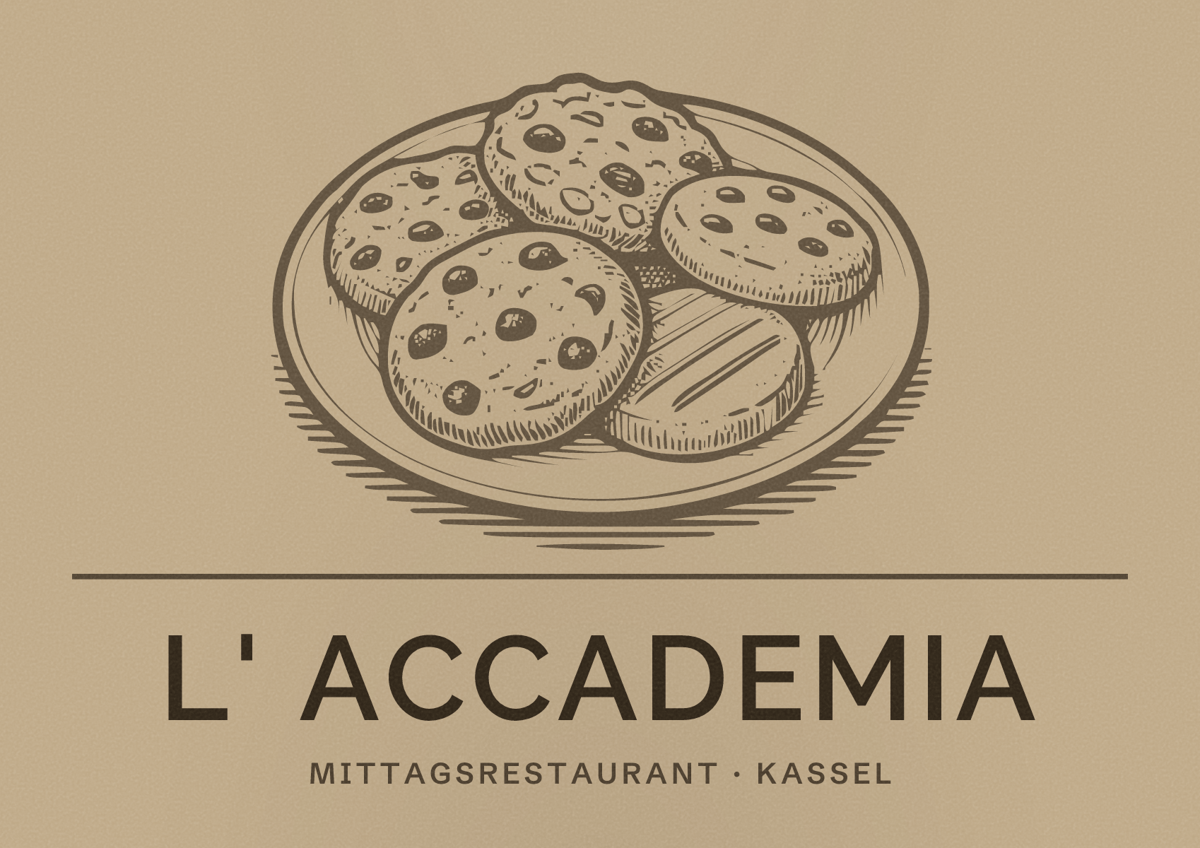 Illustriertes Poster von L' Accademia, Mittagsrestaurant in Kassel