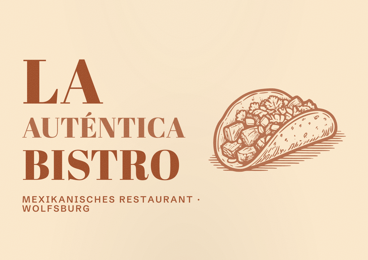 Illustriertes Poster von La Auténtica Bistro, Mexikanisches Restaurant in Wolfsburg