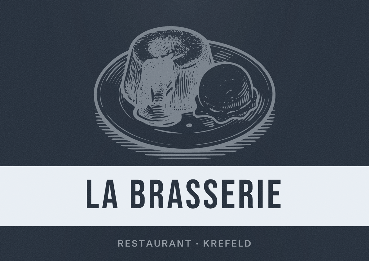Illustriertes Poster von La Brasserie, Restaurant in Krefeld