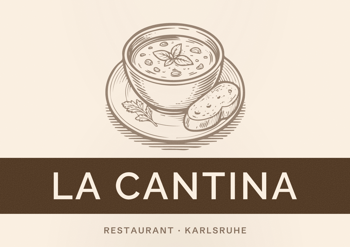 Illustriertes Poster von La Cantina, Restaurant in Karlsruhe