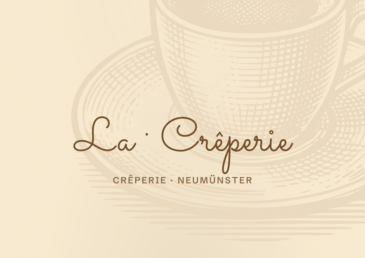 Illustriertes Poster von La Crêperie, Crêperie in Neumünster