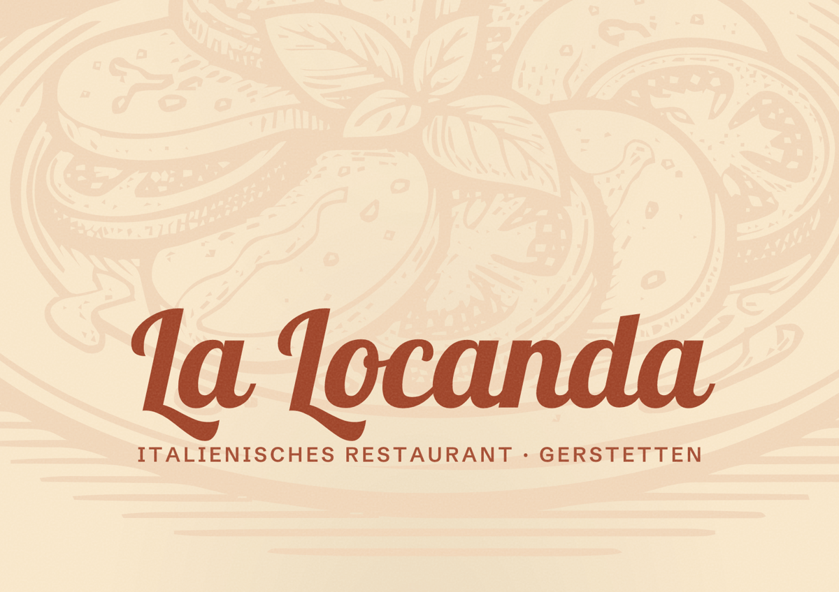 Illustriertes Poster von La Locanda, Italienisches Restaurant in Gerstetten