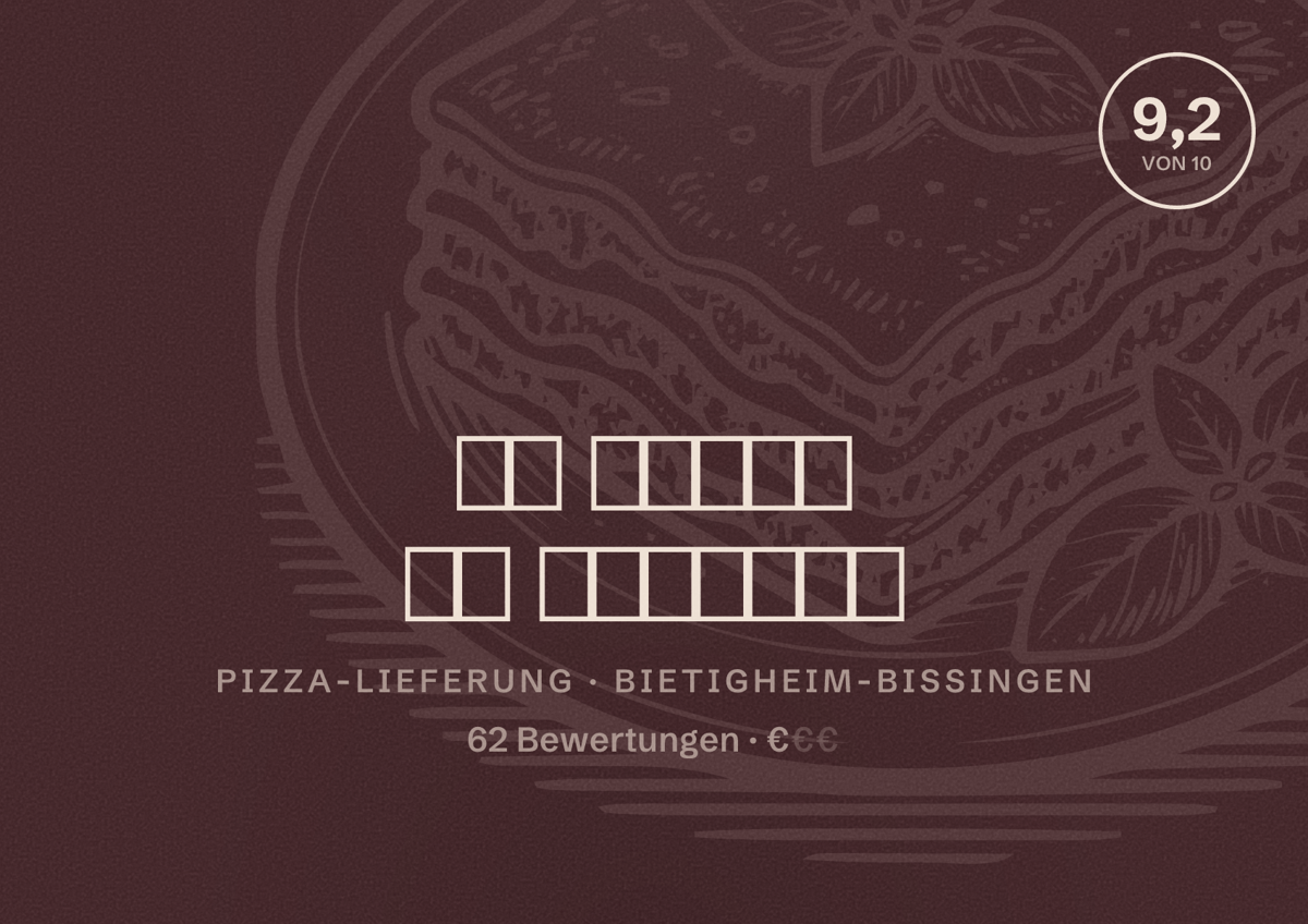 Illustriertes Poster von 𝐋𝐚 𝐏𝐢𝐳𝐳𝐚 𝐃𝐢 𝐌𝐚𝐬𝐬𝐢𝐦𝐨, Pizza-Lieferung in Bietigheim-Bissingen: Bewertung 9,2 von 10 aus 62 Bewertungen, Preisniveau €