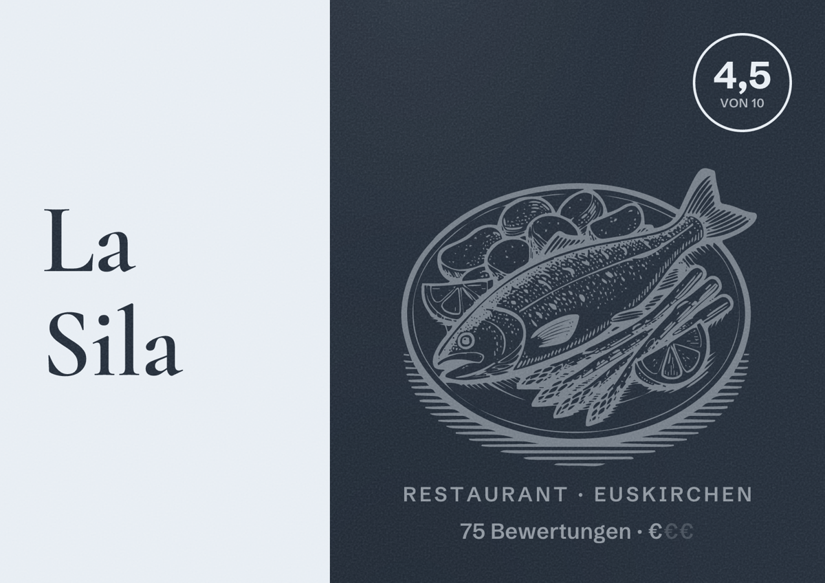 Illustriertes Poster von La Sila, Restaurant in Euskirchen: Bewertung 4,5 von 10 aus 75 Bewertungen, Preisniveau €