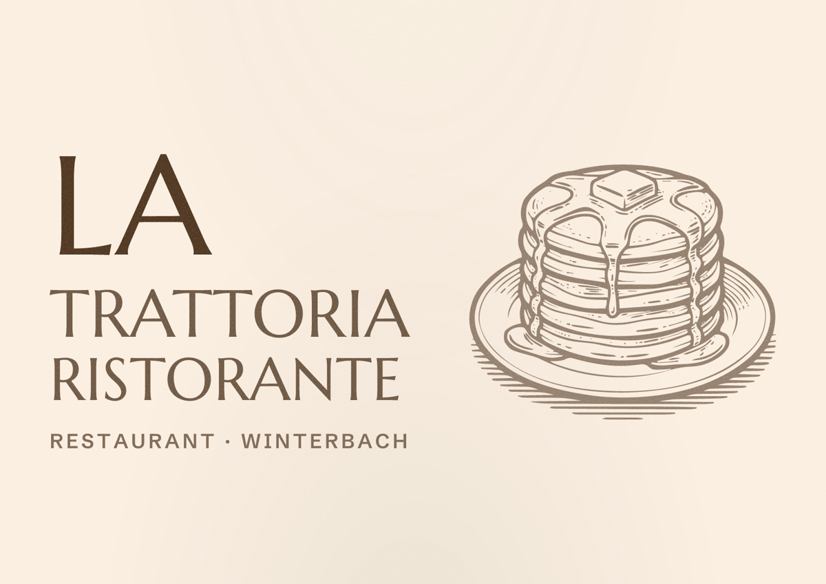 Illustriertes Poster von La Trattoria Ristorante, Restaurant in Winterbach