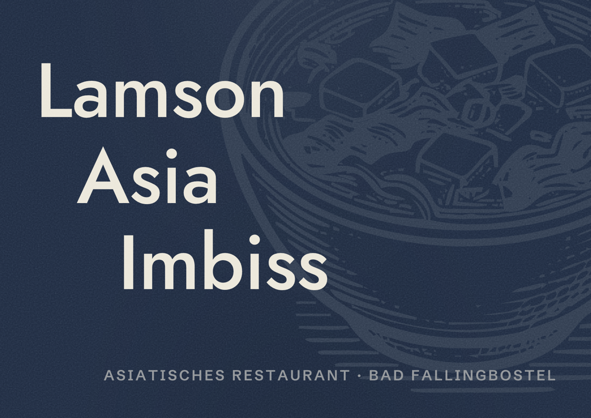 Illustriertes Poster von Lamson Asia Imbiss, Asiatisches Restaurant in Bad Fallingbostel