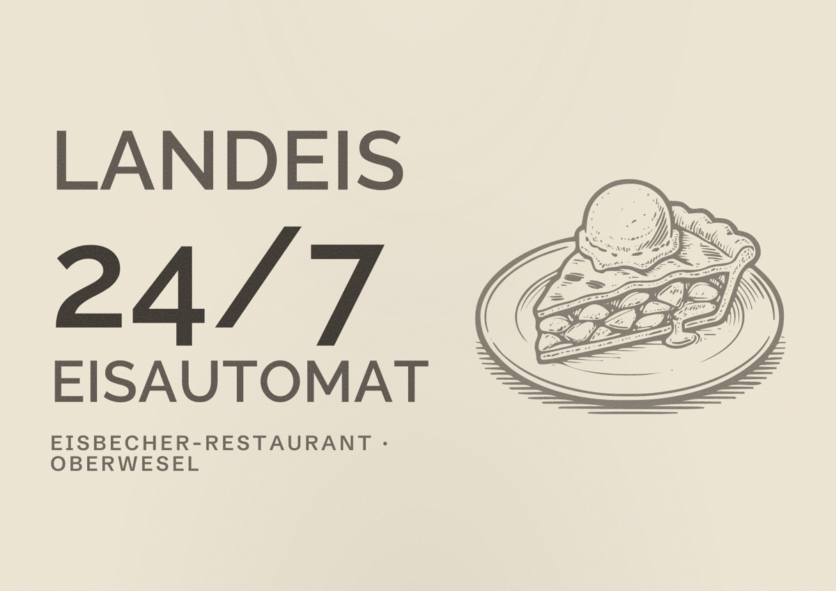 Illustriertes Poster von Landeis 24/7 Eisautomat, Eisbecher-Restaurant in Oberwesel