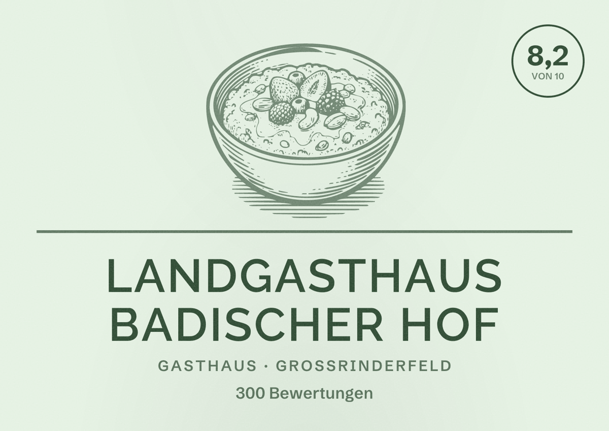 Illustriertes Poster von Landgasthaus Badischer Hof, Gasthaus in Großrinderfeld: Bewertung 8,2 von 10 aus 300 Bewertungen