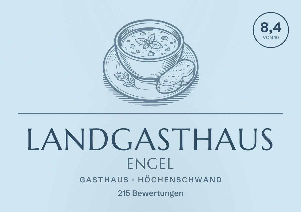 Illustriertes Poster von Landgasthaus Engel, Gasthaus in Höchenschwand: Bewertung 8,4 von 10 aus 215 Bewertungen