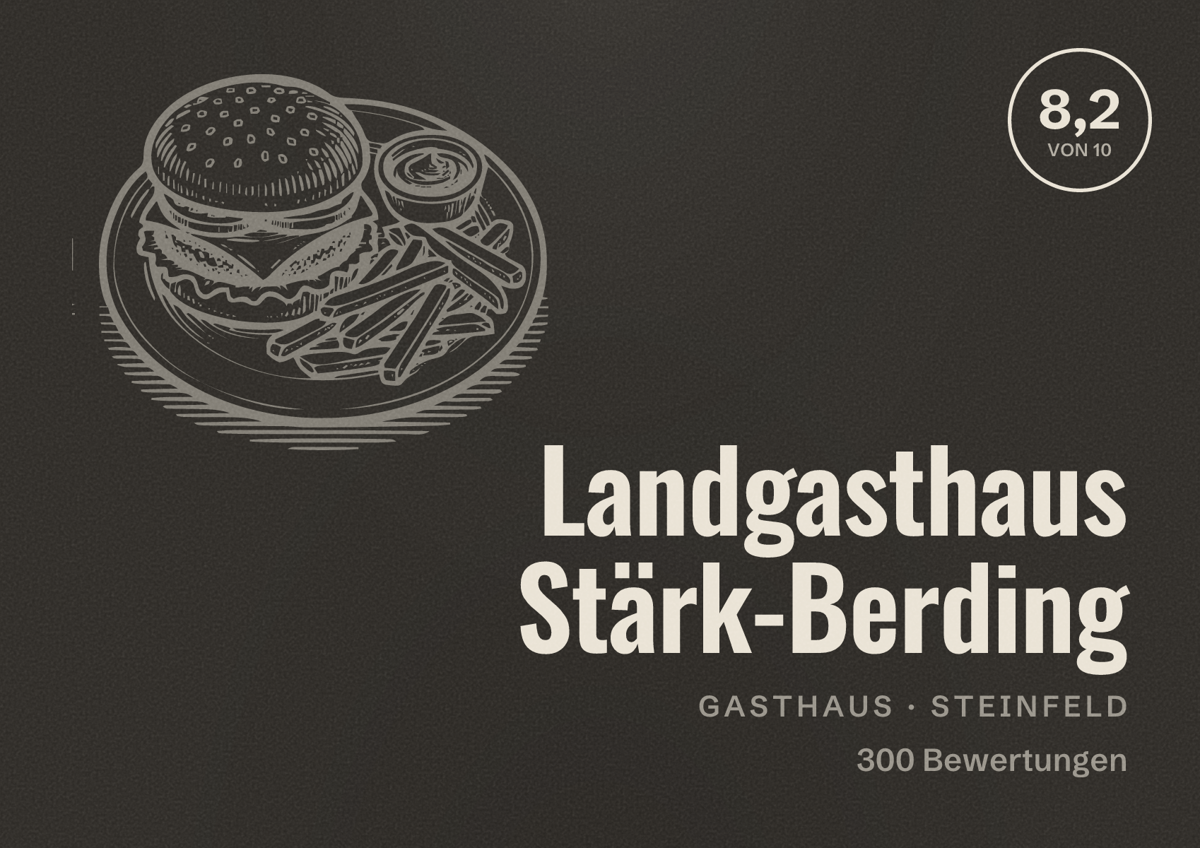 Illustriertes Poster von Landgasthaus Stärk-Berding, Gasthaus in Steinfeld: Bewertung 8,2 von 10 aus 300 Bewertungen