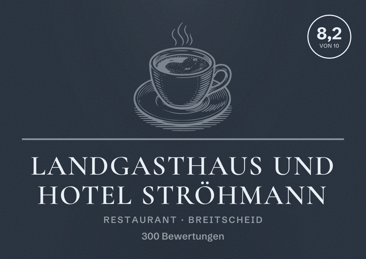 Illustriertes Poster von Landgasthaus und Hotel Ströhmann, Restaurant in Breitscheid: Bewertung 8,2 von 10 aus 300 Bewertungen