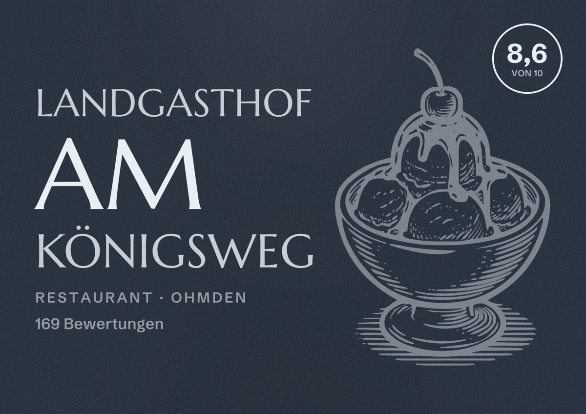 Illustriertes Poster von Landgasthof Am Königsweg, Restaurant in Ohmden: Bewertung 8,6 von 10 aus 169 Bewertungen