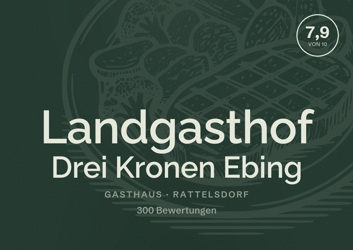 Illustriertes Poster von Landgasthof Drei Kronen Ebing, Gasthaus in Rattelsdorf: Bewertung 7,9 von 10 aus 300 Bewertungen