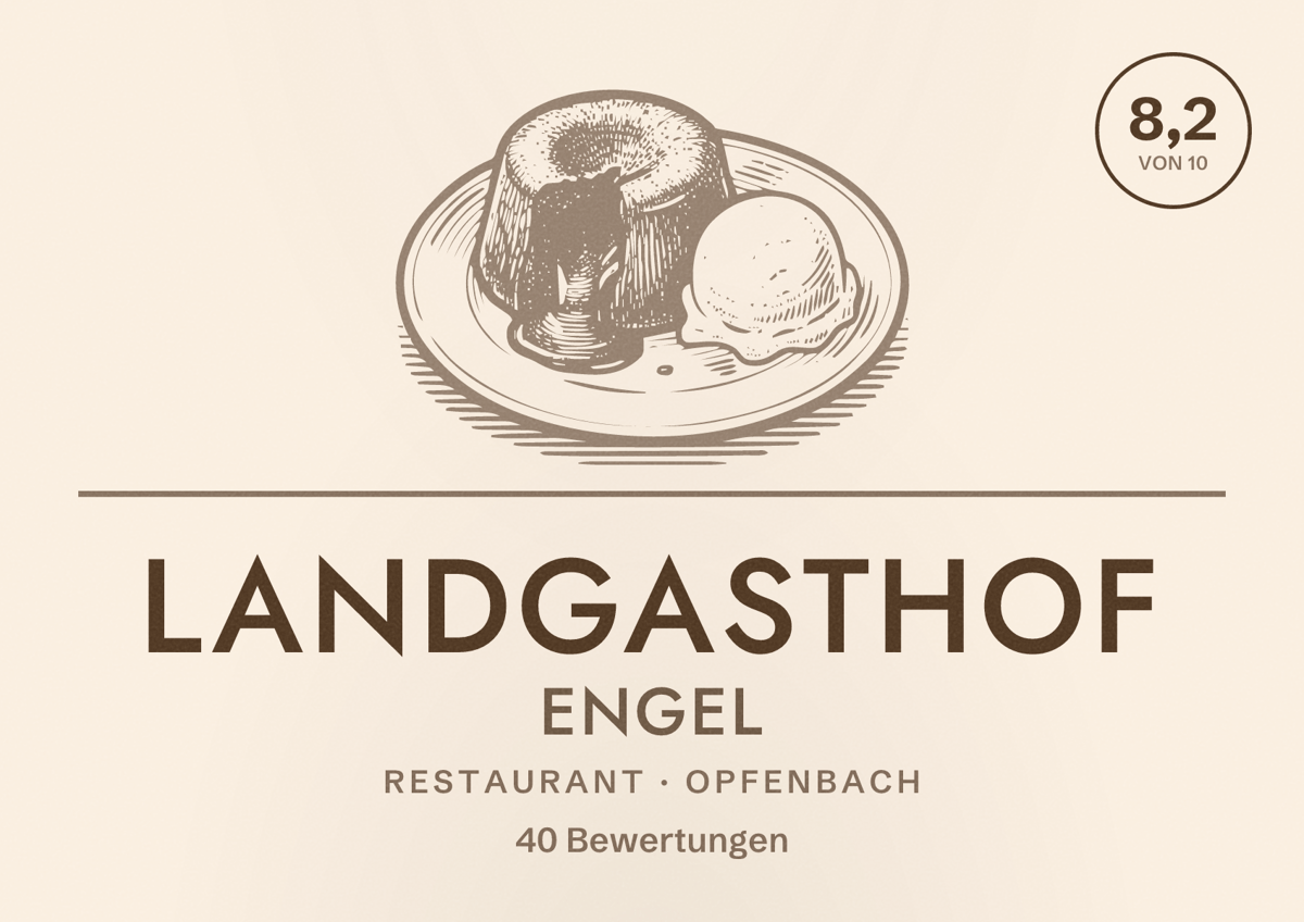Illustriertes Poster von Landgasthof Engel, Restaurant in Opfenbach: Bewertung 8,2 von 10 aus 40 Bewertungen