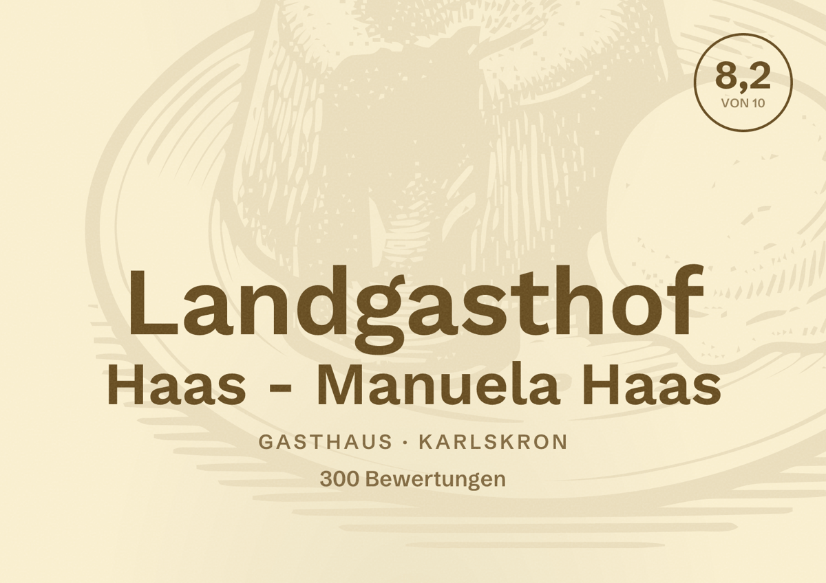 Illustriertes Poster von Landgasthof Haas - Manuela Haas, Gasthaus in Karlskron: Bewertung 8,2 von 10 aus 300 Bewertungen
