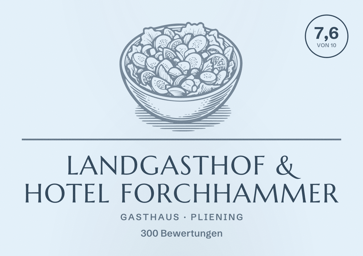 Illustriertes Poster von Landgasthof & Hotel Forchhammer, Gasthaus in Pliening: Bewertung 7,6 von 10 aus 300 Bewertungen