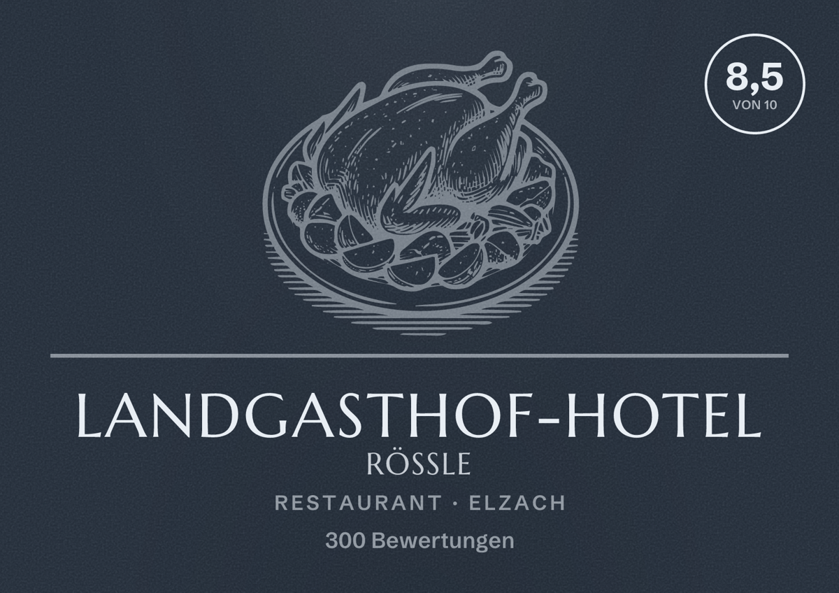 Illustriertes Poster von Landgasthof-Hotel Rössle, Restaurant in Elzach: Bewertung 8,5 von 10 aus 300 Bewertungen