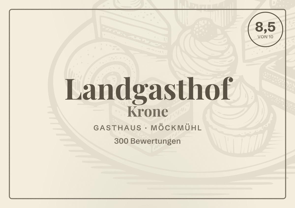 Illustriertes Poster von Landgasthof Krone, Gasthaus in Möckmühl: Bewertung 8,5 von 10 aus 300 Bewertungen