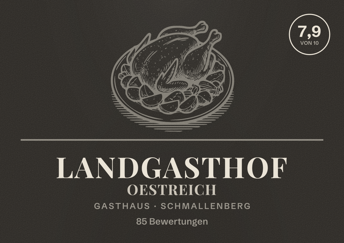 Illustriertes Poster von Landgasthof Oestreich, Gasthaus in Schmallenberg: Bewertung 7,9 von 10 aus 85 Bewertungen