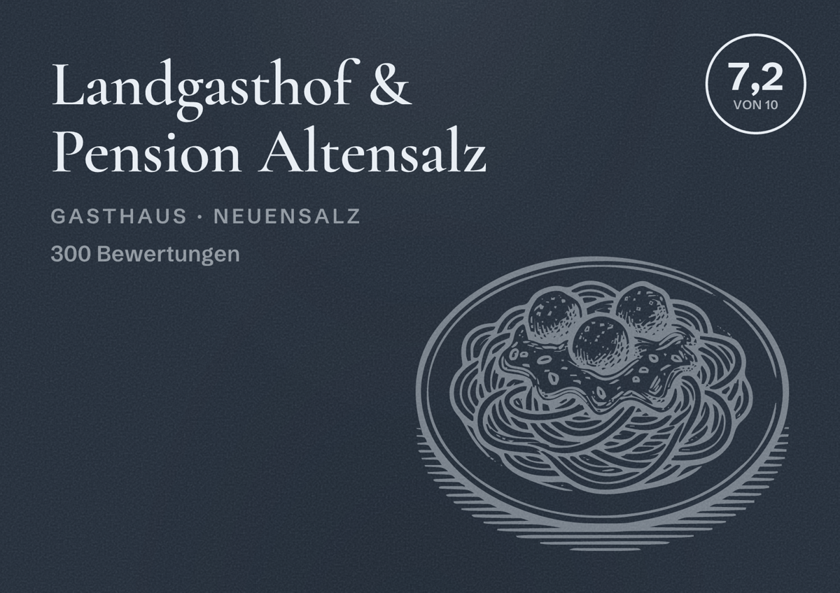 Illustriertes Poster von Landgasthof & Pension Altensalz, Gasthaus in Neuensalz: Bewertung 7,2 von 10 aus 300 Bewertungen