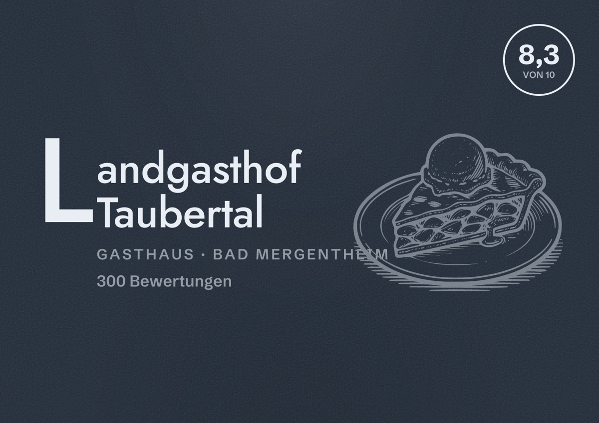 Illustriertes Poster von Landgasthof Taubertal, Gasthaus in Bad Mergentheim: Bewertung 8,3 von 10 aus 300 Bewertungen